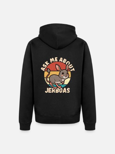 Springmaus Springmäuse Wüstenspringmaus Geschenk - Unisex Premium Bio Zip Hoodie - Schwarz