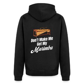 Don't Make Me Get My Marimba Orchestra Posaune - Unisex Premium Bio Zip Hoodie - Schwarz - Hinten - Nico (187cm)