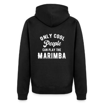 Nur Menschen Können Die - Unisex Premium Bio Zip Hoodie - Schwarz - Hinten - Nico (187cm)