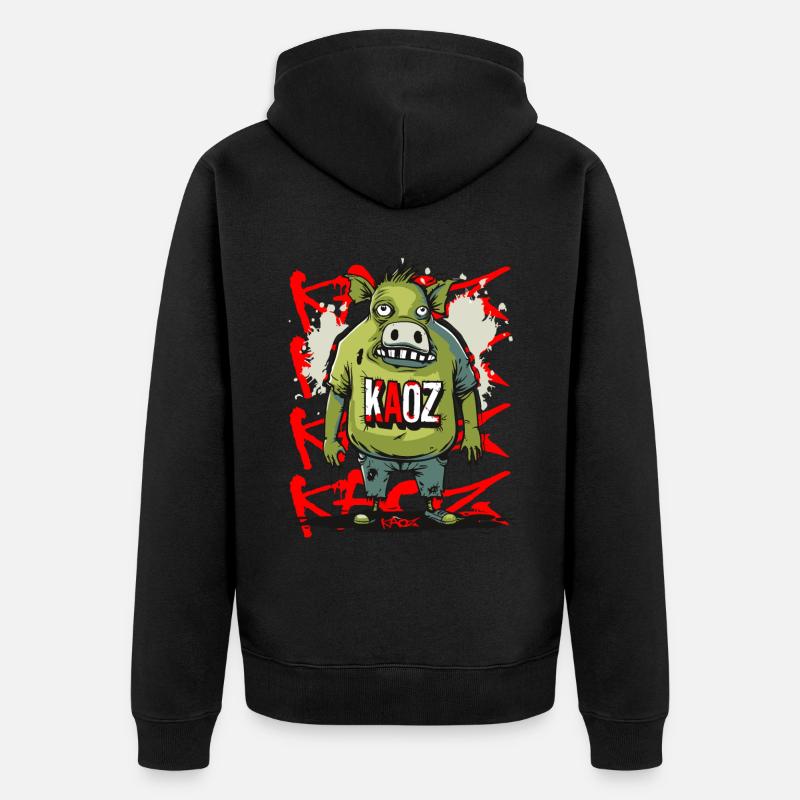 L’existence d’un cochon - Veste à capuche bio Premium Unisexe - noir