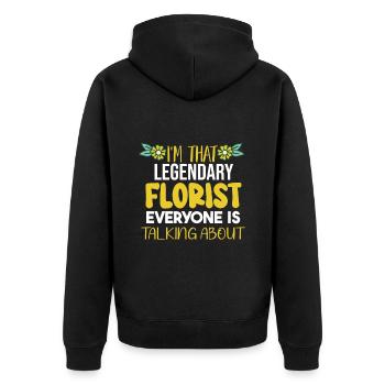 Designer floral Fleuriste Fleuriste Fleuriste - Veste à capuche bio Premium Unisexe - noir - Dos - Nico (187cm)