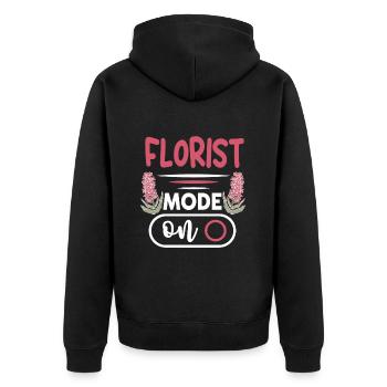 Designer floral Fleuriste Fleuriste Fleuriste - Veste à capuche bio Premium Unisexe - noir - Dos - Nico (187cm)