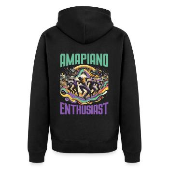 Amapiano Südafrikanischer Musikliebhaber Afrobeat - Unisex Premium Bio Zip Hoodie - Schwarz - Hinten - Nico (187cm)