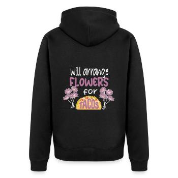 Designer floral Fleuriste Fleuriste Fleuriste - Veste à capuche bio Premium Unisexe - noir - Dos - Nico (187cm)