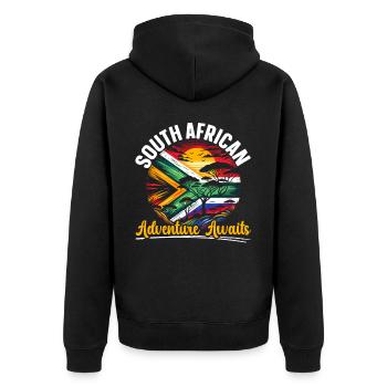 Südafrika Pride Johannesburg Südafrikanische Flagge - Unisex Premium Bio Zip Hoodie - Schwarz - Hinten - Nico (187cm)