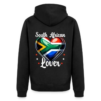 Südafrika Pride Johannesburg Südafrikanische Flagge - Unisex Premium Bio Zip Hoodie - Schwarz - Hinten - Nico (187cm)