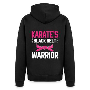 Karate Girl Martial Arts Women Karate Kick - Unisex Premium Bio Zip Hoodie - Schwarz - Hinten - Nico (187cm)
