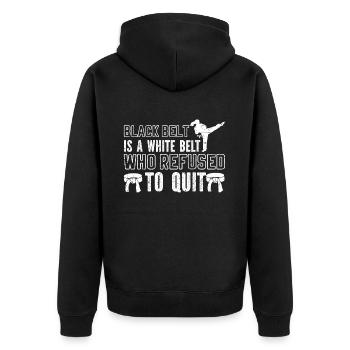 Karate Girl Martial Arts Women Karate Kick - Unisex Premium Bio Zip Hoodie - Schwarz - Hinten - Nico (187cm)