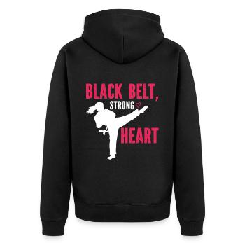 Karate Girl Martial Arts Women Karate Kick - Unisex Premium Bio Zip Hoodie - Schwarz - Hinten - Nico (187cm)