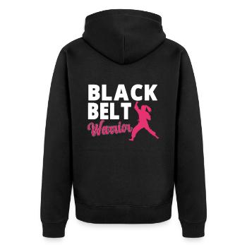 Karate Girl Martial Arts Women Karate Kick - Unisex Premium Bio Zip Hoodie - Schwarz - Hinten - Nico (187cm)