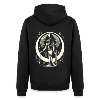 Thoth Ägyptische Mythologie Diety Ibis Altes Ägypten - Unisex Premium Bio Zip Hoodie - Schwarz - Hinten - Nico (187cm)