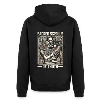 Thoth Ägyptische Mythologie Diety Ibis Altes Ägypten - Unisex Premium Bio Zip Hoodie - Schwarz - Hinten - Nico (187cm)