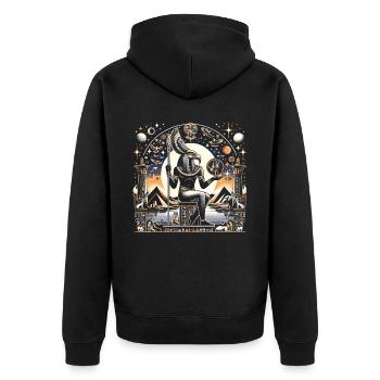 Mythologie égyptienne Diety Ibis Égypte ancienne - Veste à capuche bio Premium Unisexe - noir - Dos - Nico (187cm)