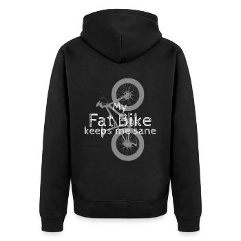 Fatbike Joke Fat Bike - Unisex Premium Bio Zip Hoodie - Schwarz - Hinten - Nico (187cm)