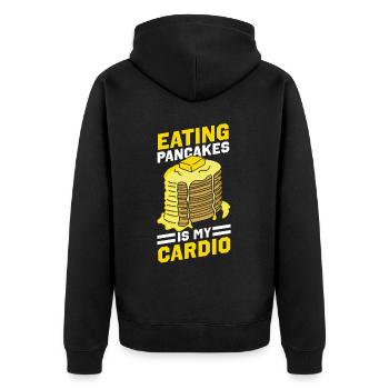 Amateur de crêpes Les enfants mangent des crêpes - Veste à capuche bio Premium Unisexe - noir - Dos - Nico (187cm)