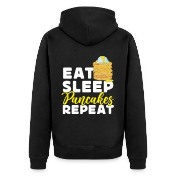 Les enfants amoureux des crêpes mangent le sommeil - Veste à capuche bio Premium Unisexe - noir - Dos - Nico (187cm)
