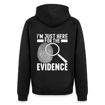 Forensik Forensiker - Unisex Premium Bio Zip Hoodie - Schwarz - Hinten - Nico (187cm)