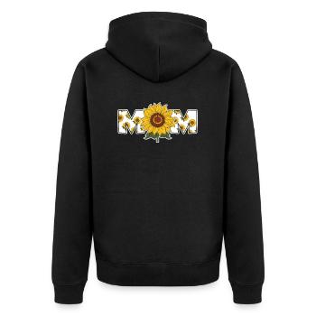 Sonnenblumen Mama Sunflower Mom - Unisex Premium Bio Zip Hoodie - Schwarz - Hinten - Nico (187cm)
