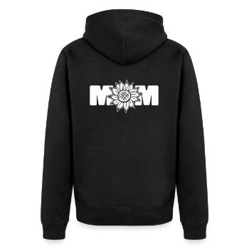 Sonnenblumen Mama Sunflower Mom - Unisex Premium Bio Zip Hoodie - Schwarz - Hinten - Nico (187cm)