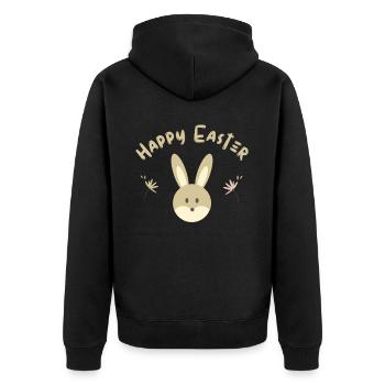 Happy Easter Easter Bunny Happy Easter Easter Motif - Unisex Premium Organic Zip Hoodie - black - Back - Nico (187cm)