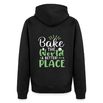 Cuisson Jeu de mots Cuire Cuisinier Chef Boulanger - Veste à capuche bio Premium Unisexe - noir - Dos - Nico (187cm)