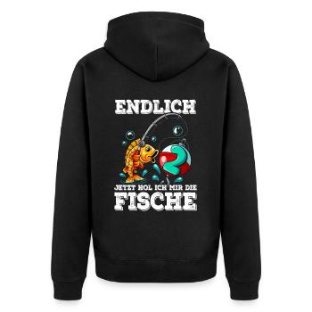 2 Birthday Angler Fishing - Unisex Premium Organic Zip Hoodie - black - Back - Nico (187cm)