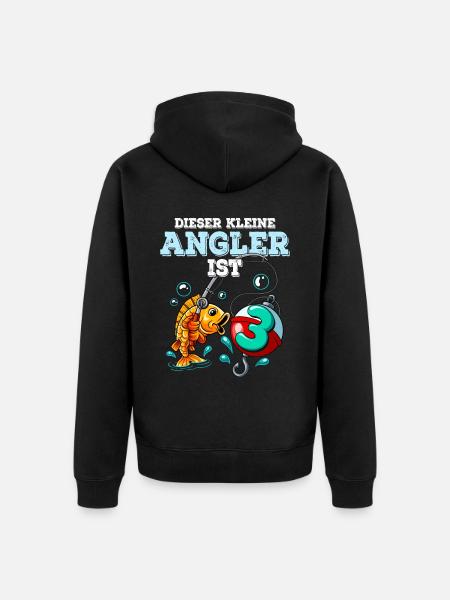 3 Birthday Angler Fishing - Unisex Premium Organic Zip Hoodie - black