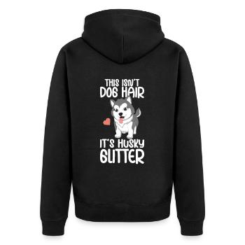 Husky sibérien amant de chien chiot propriétaire de chien - Veste à capuche bio Premium Unisexe - noir - Dos - Nico (187cm)