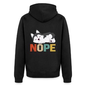 Husky sibérien amant de chien chiot propriétaire de chien - Veste à capuche bio Premium Unisexe - noir - Dos - Nico (187cm)