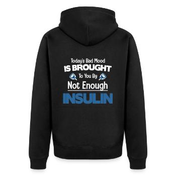 Die Schlechte Laune Von Heute Wird Durch Zu Wenig - Unisex Premium Bio Zip Hoodie - Schwarz - Hinten - Nico (187cm)