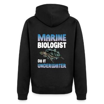 Marine biologist makes it underwater zookeeper - Unisex Premium Organic Zip Hoodie - black - Back - Nico (187cm)