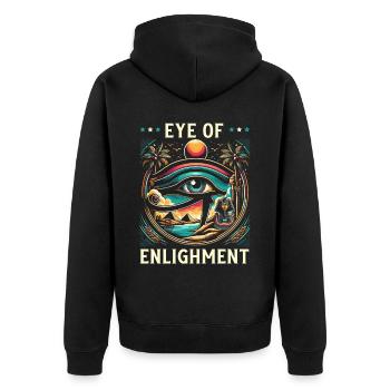 Oeil d’Horus Mythologie égyptienne Symbole ancien - Veste à capuche bio Premium Unisexe - noir - Dos - Nico (187cm)
