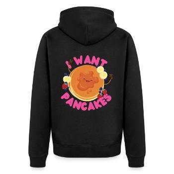 Amoureux des crêpes Les enfants je veux des crêpes - Veste à capuche bio Premium Unisexe - noir - Dos - Nico (187cm)