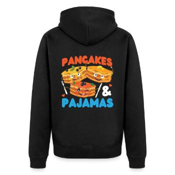Pancake Lover Kids Pancakes & - Unisex Premium Organic Zip Hoodie - black - Back - Nico (187cm)