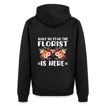 Designer floral Fleuriste Fleuriste Fleuriste - Veste à capuche bio Premium Unisexe - noir - Dos - Nico (187cm)