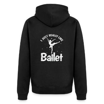 I just Really Like Ballet - Unisex Premium Bio Zip Hoodie - Schwarz - Hinten - Nico (187cm)