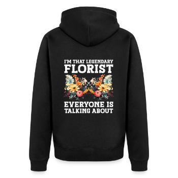 Designer floral Fleuriste Fleuriste Fleuriste - Veste à capuche bio Premium Unisexe - noir - Dos - Nico (187cm)