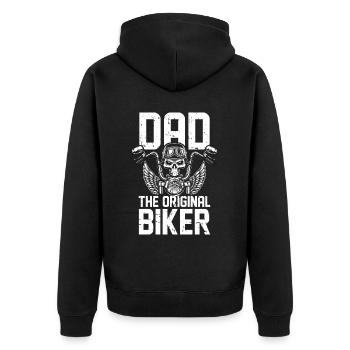 Motorrad Biker Motorbike Motorcycle Dad - Unisex Premium Organic Zip Hoodie - black - Back - Nico (187cm)