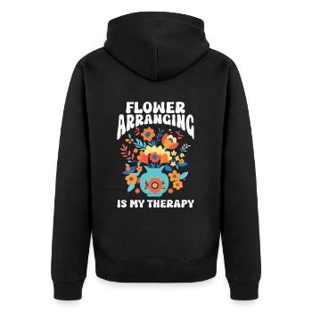 Designer floral Fleuriste Fleuriste Fleuriste - Veste à capuche bio Premium Unisexe - noir - Dos - Nico (187cm)