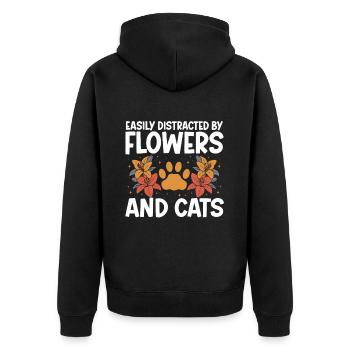 Designer floral Fleuriste Fleuriste Fleuriste - Veste à capuche bio Premium Unisexe - noir - Dos - Nico (187cm)