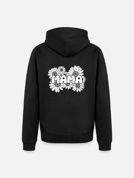 Gänseblume Mama Mutter Daisy Mom - Unisex Premium Organic Zip Hoodie - black