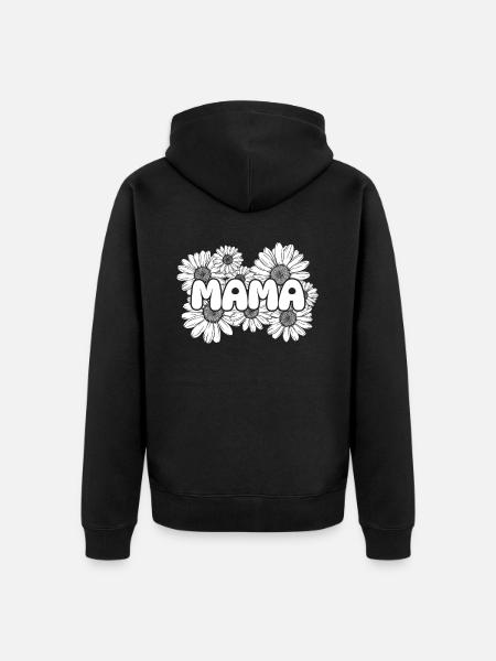 Gänseblume Mama Mutter Daisy Mom - Unisex Premium Organic Zip Hoodie - black