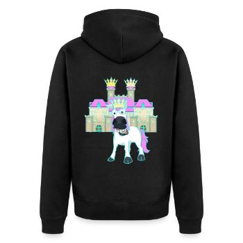Castle Unicorn King Fairy Tale Kingdom Child Baby - Unisex Premium Organic Zip Hoodie - black - Back - Nico (187cm)