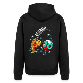 10 Geburtstag Angler Angeln - Unisex Premium Bio Zip Hoodie - Schwarz - Hinten - Nico (187cm)