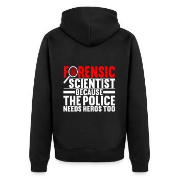 Forensics Forensic Scientist - Unisex Premium Organic Zip Hoodie - black - Back - Nico (187cm)