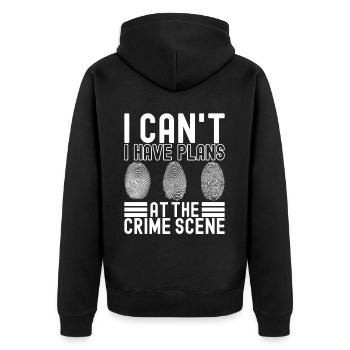 Forensik Forensiker - Unisex Premium Bio Zip Hoodie - Schwarz - Hinten - Nico (187cm)