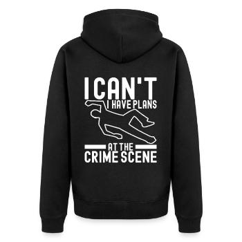 Forensik Forensiker - Unisex Premium Bio Zip Hoodie - Schwarz - Hinten - Nico (187cm)