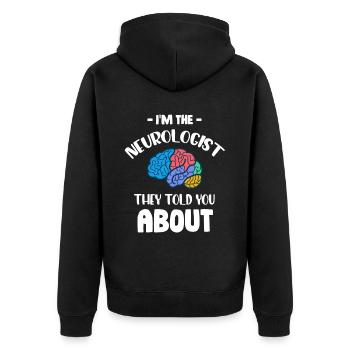 Ich Bin Ein Gehirnarzt Und Ich Liebe Es Lustig - Unisex Premium Bio Zip Hoodie - Schwarz - Hinten - Nico (187cm)