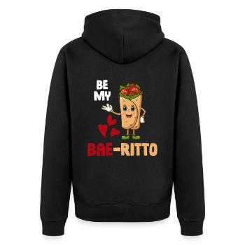 Be My Bae-ritto Burrito Mexikanische Margarita - Unisex Premium Bio Zip Hoodie - Schwarz - Hinten - Nico (187cm)