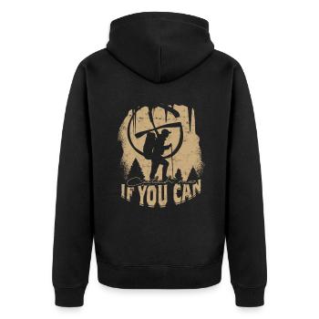 Geocache Catch Me If You Can - Unisex Premium Bio Zip Hoodie - Schwarz - Hinten - Nico (187cm)
